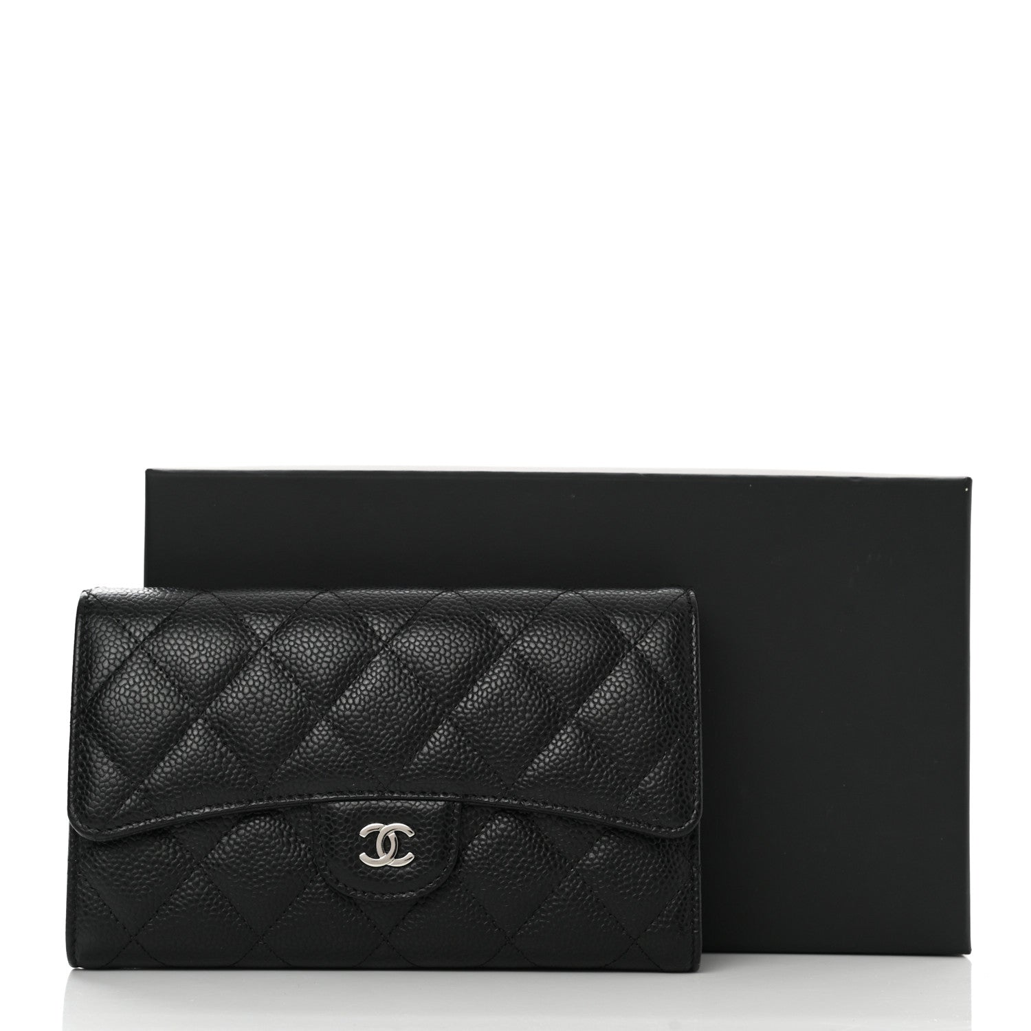Chanel Caviar Quilted Large Flap Wallet Black 9 of 9