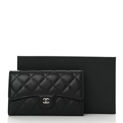 Chanel Caviar Quilted Large Flap Wallet Black 9 of 9