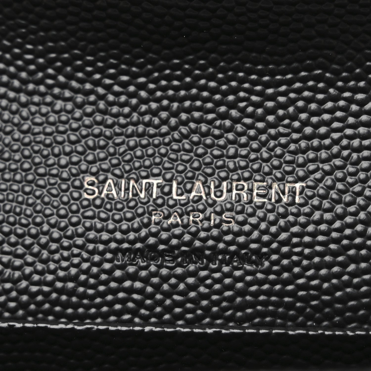 Saint Laurent Grain De Poudre Matelasse Chevron Small Monochrome Monogram Envelope Wallet Black 6 of 9