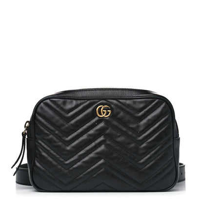 Gucci Calfskin Matelasse Mens GG Marmont Belt Bag 100 40 Black 1 of 18