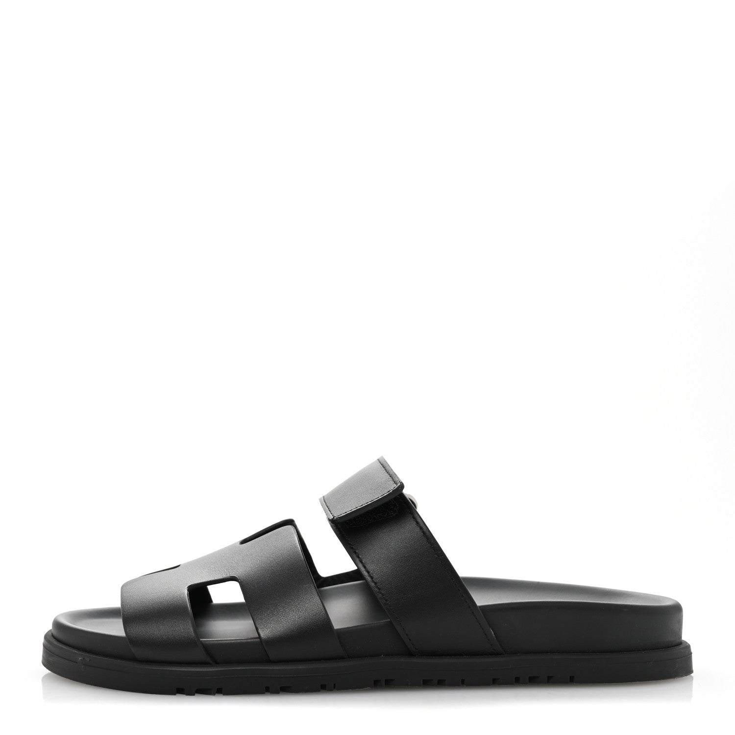Hermes Calfskin Womens Chypre Sandals 38 Black 1 of 10