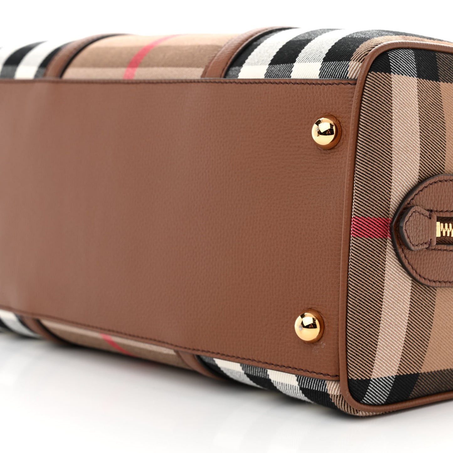 House Check Derby Calfskin Medium Alchester Bowling Bag Tan