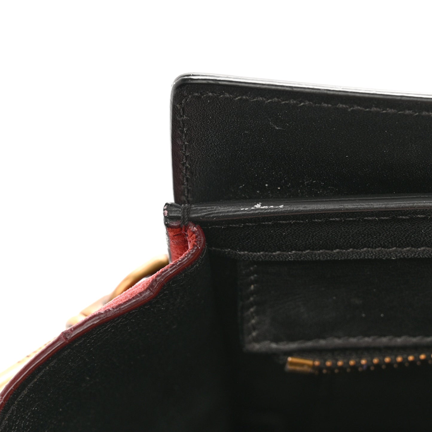 Bullhide Calfskin Nubuck Nano Tri-Color Luggage Ruby