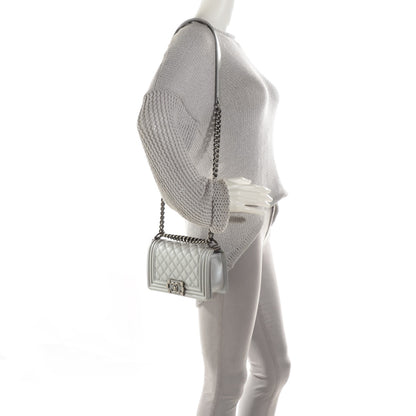 Chanel Calfskin Quilted Small Boy Flap Silver 2 of 9
