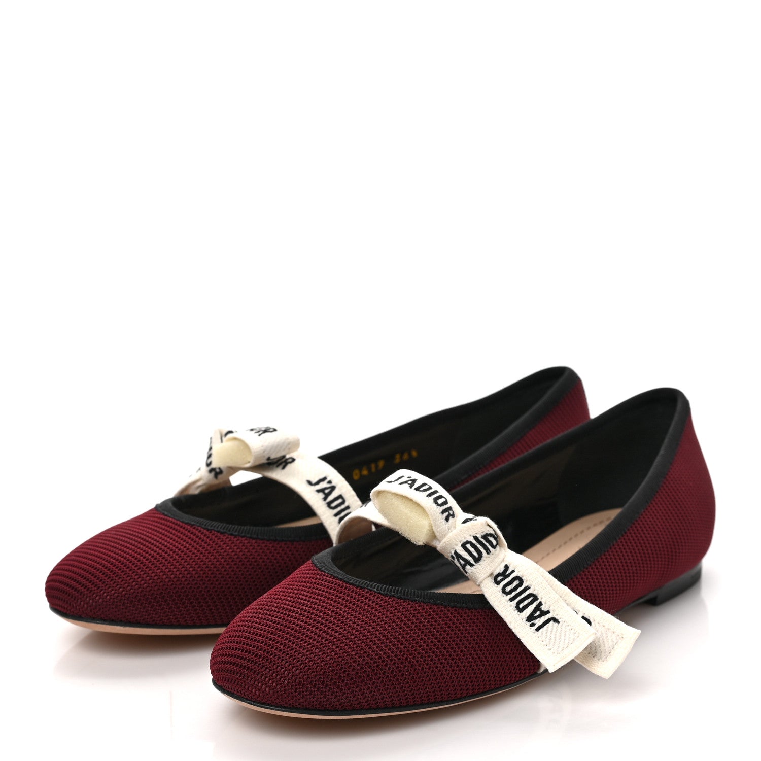 Christian Dior Technical Canvas Ribbon Miss J'Adior Ballet Flat 36.5 Red Black 3 of 9