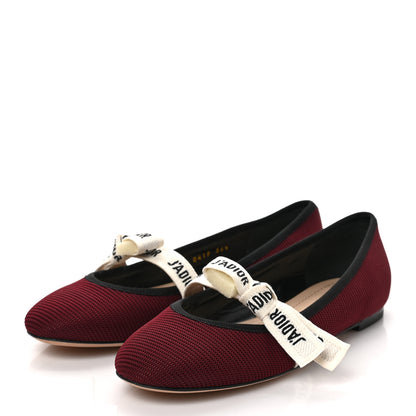 Christian Dior Technical Canvas Ribbon Miss J'Adior Ballet Flat 36.5 Red Black 3 of 9