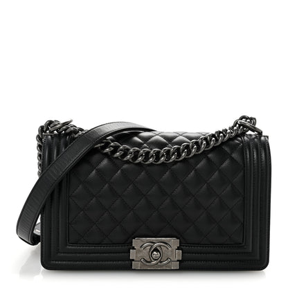 Chanel Caviar Quilted Medium Boy Flap Black 1 of 12