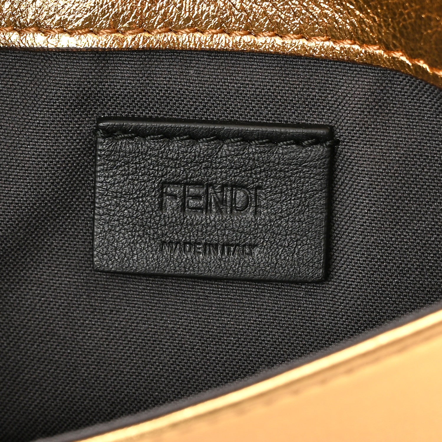 Fendi Vitello Catalan Mirror Flowerland Tube Wallet On Chain Gold 6 of 11