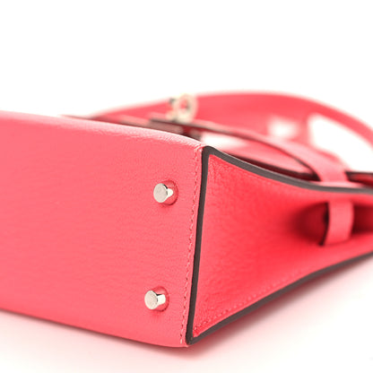 Hermes Chevre Mysore Mini Kelly Sellier 20 Rose Lipstick 9 of 11