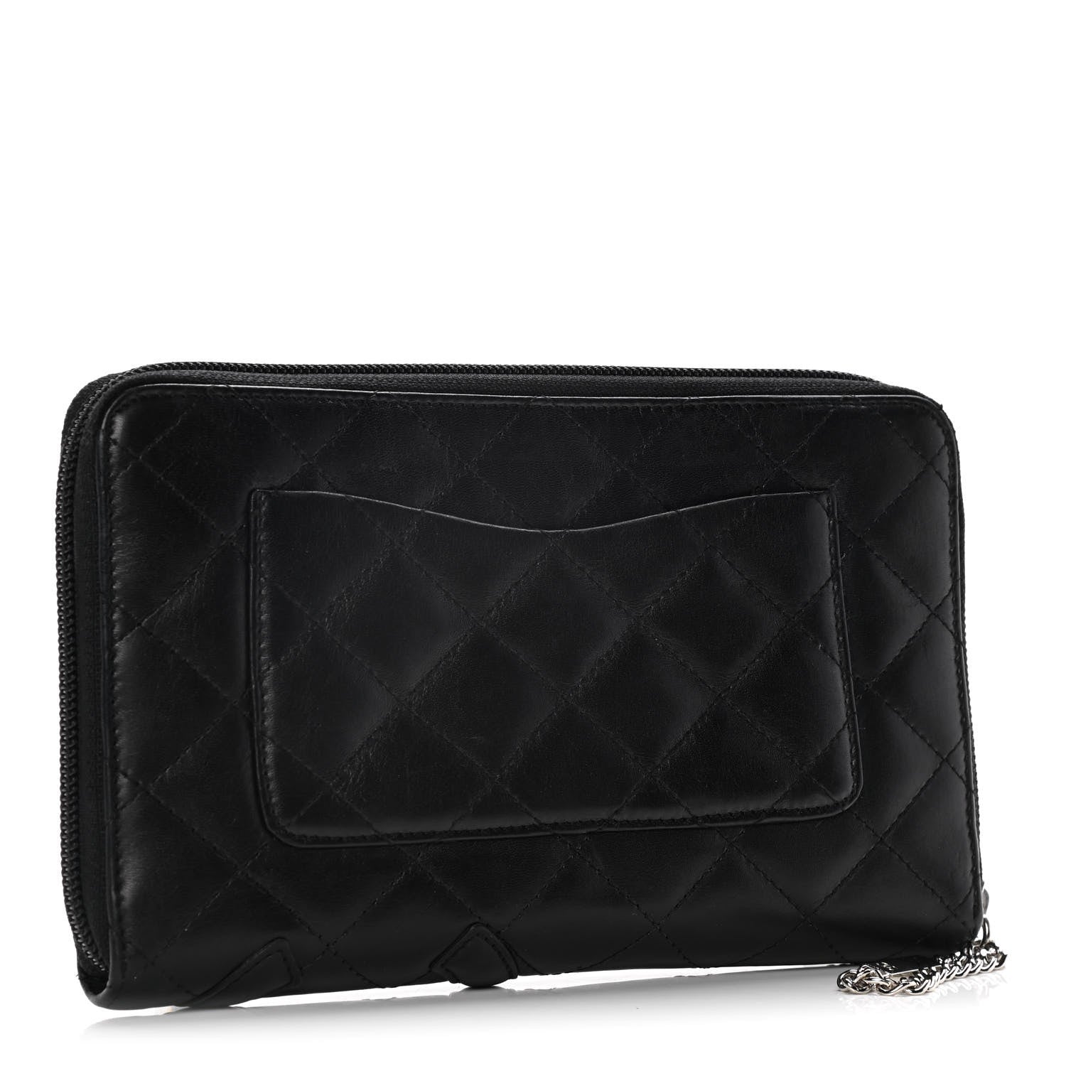 Chanel Calfskin Cambon Zip Around Organizer Wallet Black 3 of 21