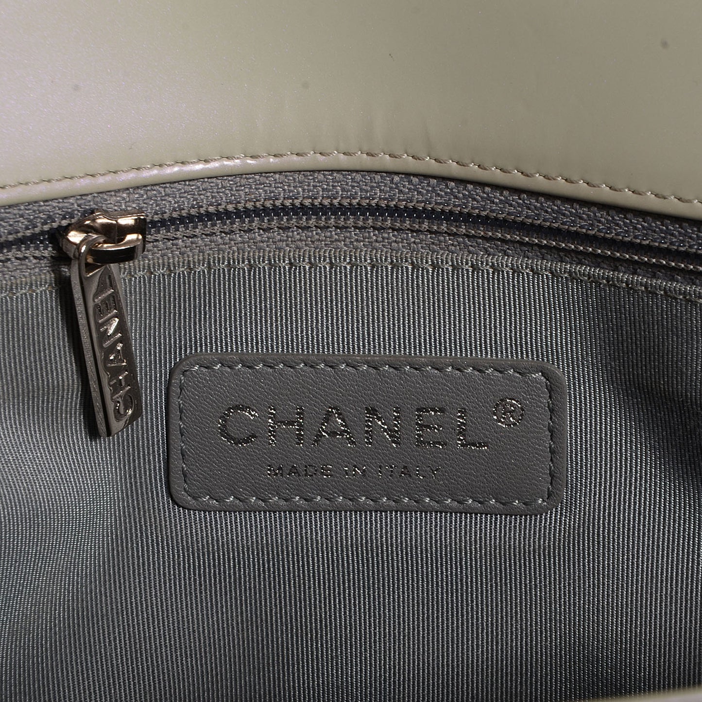 Glazed Calfskin Large Boy Flap Iridescent
