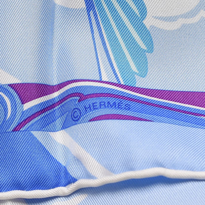 Hermes Silk De la Mer Au Ciel Scarf 90 3 of 4