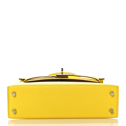 Hermes Chevre Mysore Mini Kelly Sellier 20 Jaune Citron 8 of 32