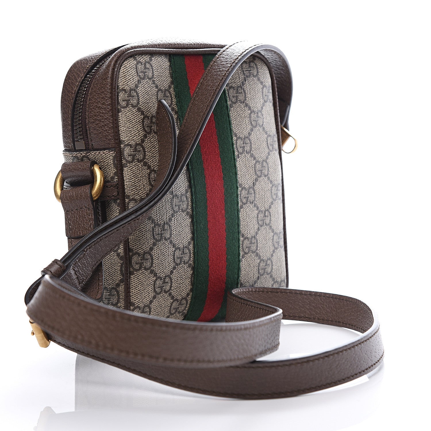 Gucci GG Supreme Monogram Web Mini Ophidia Messenger Brown 2 of 9