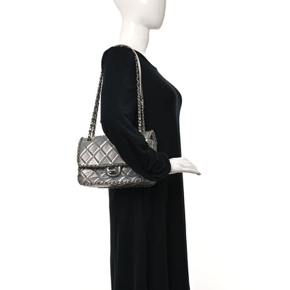 Chanel Metallic Lambskin Medium Chain All Over Flap Silver 2 of 12