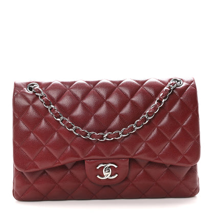 Chanel Caviar Quilted Jumbo Double Flap Burgundy 1 of 10