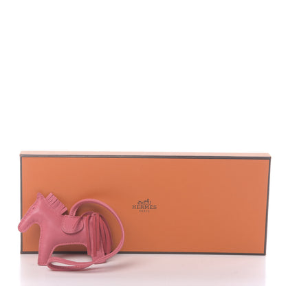 Hermes Milo Lambskin Grigri Rodeo Horse Bag Charm PM Rose Azalee 5 of 5