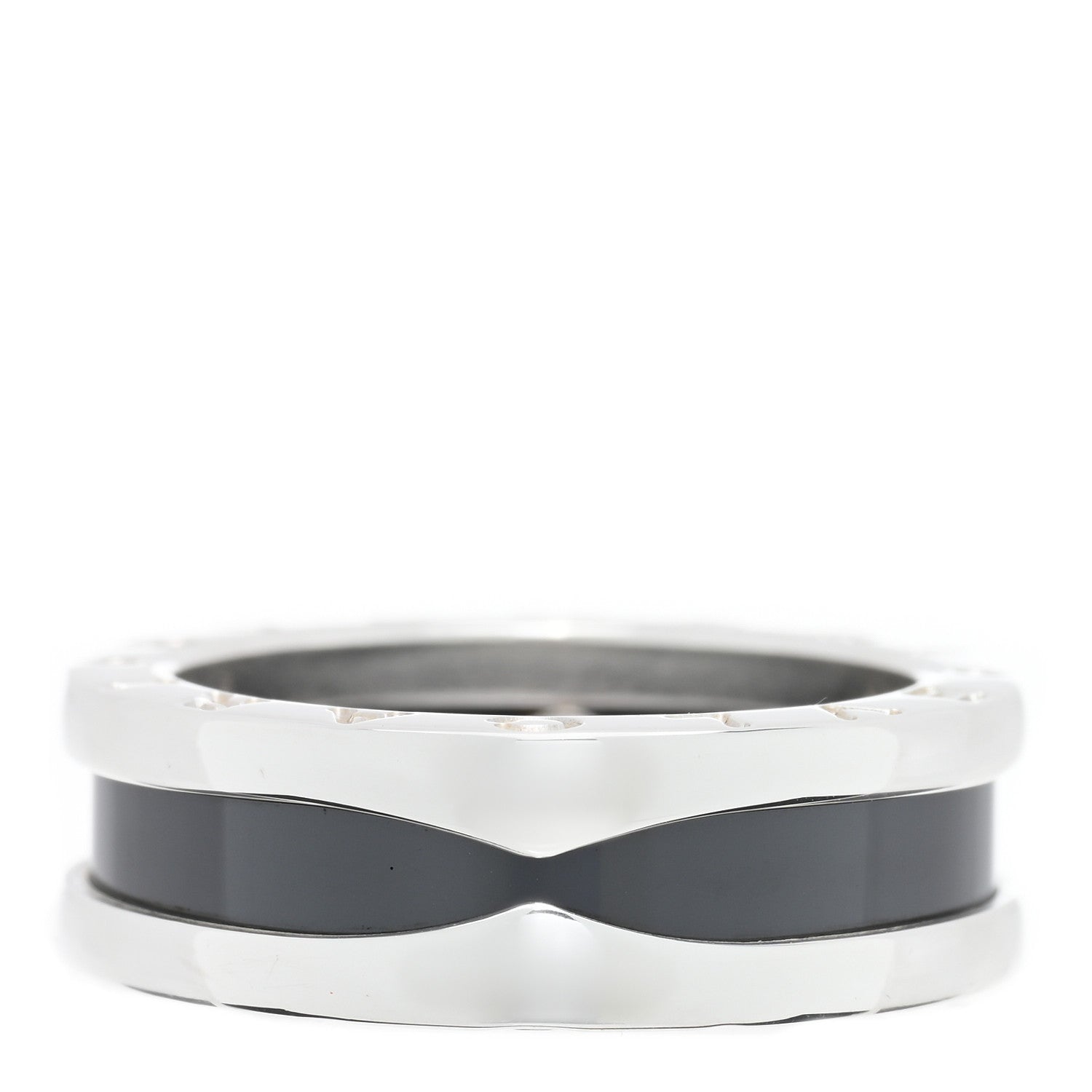 Bulgari Sterling Silver Ceramic Save The Children One-Band Ring 52 6 1 of 4