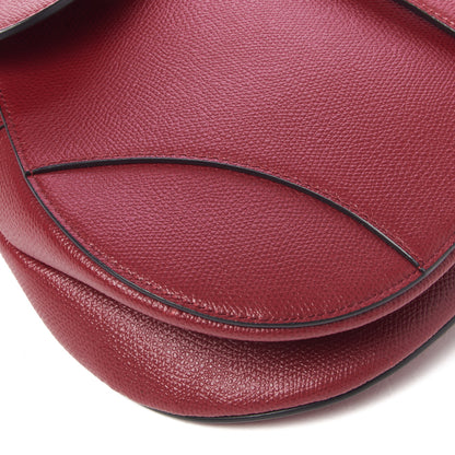 Christian Dior Grained Calfskin Saddle Bag Burgundy 5 of 8
