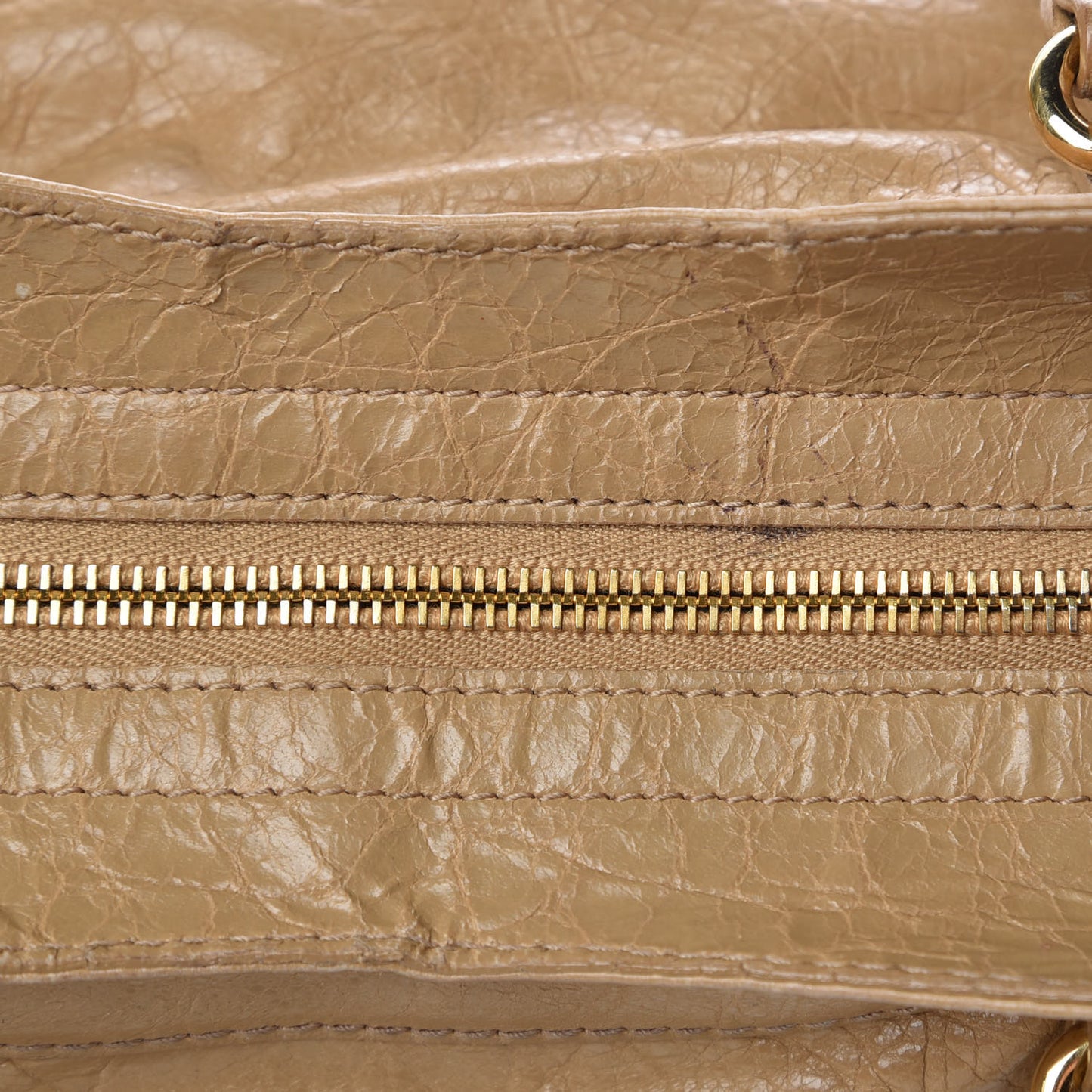 Agneau Giant 12 Gold Hardware Velo Beige Nougatine