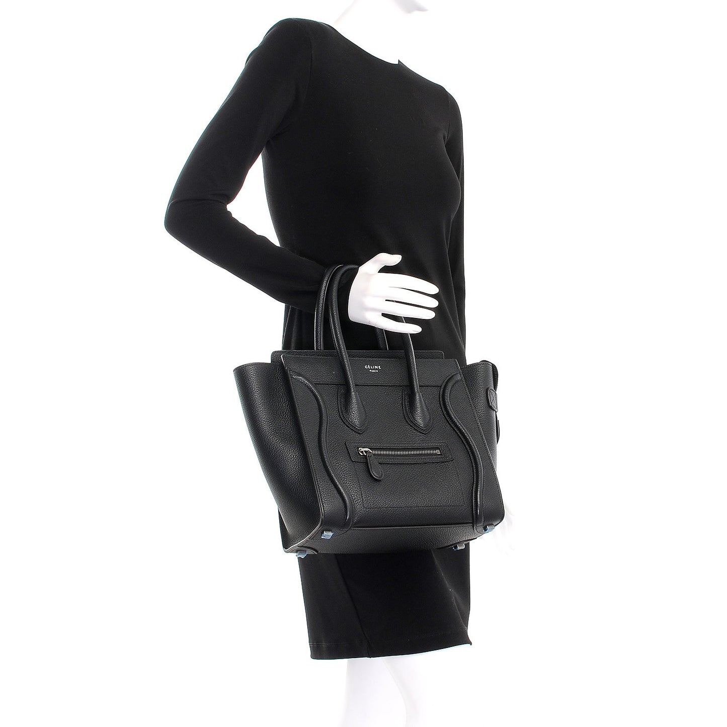 Drummed Calfskin Micro Luggage Black