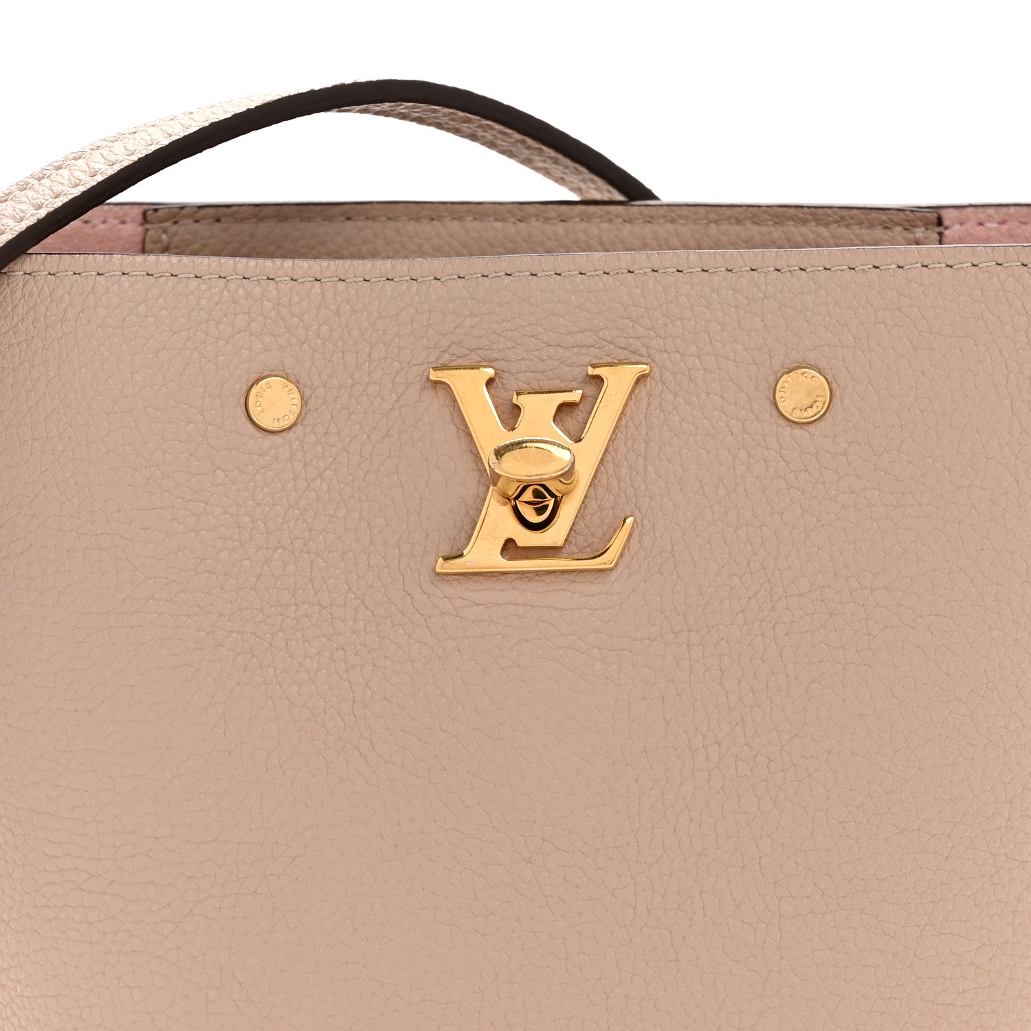 Louis Vuitton Calfskin Nano Lockme Bucket Greige 1788046