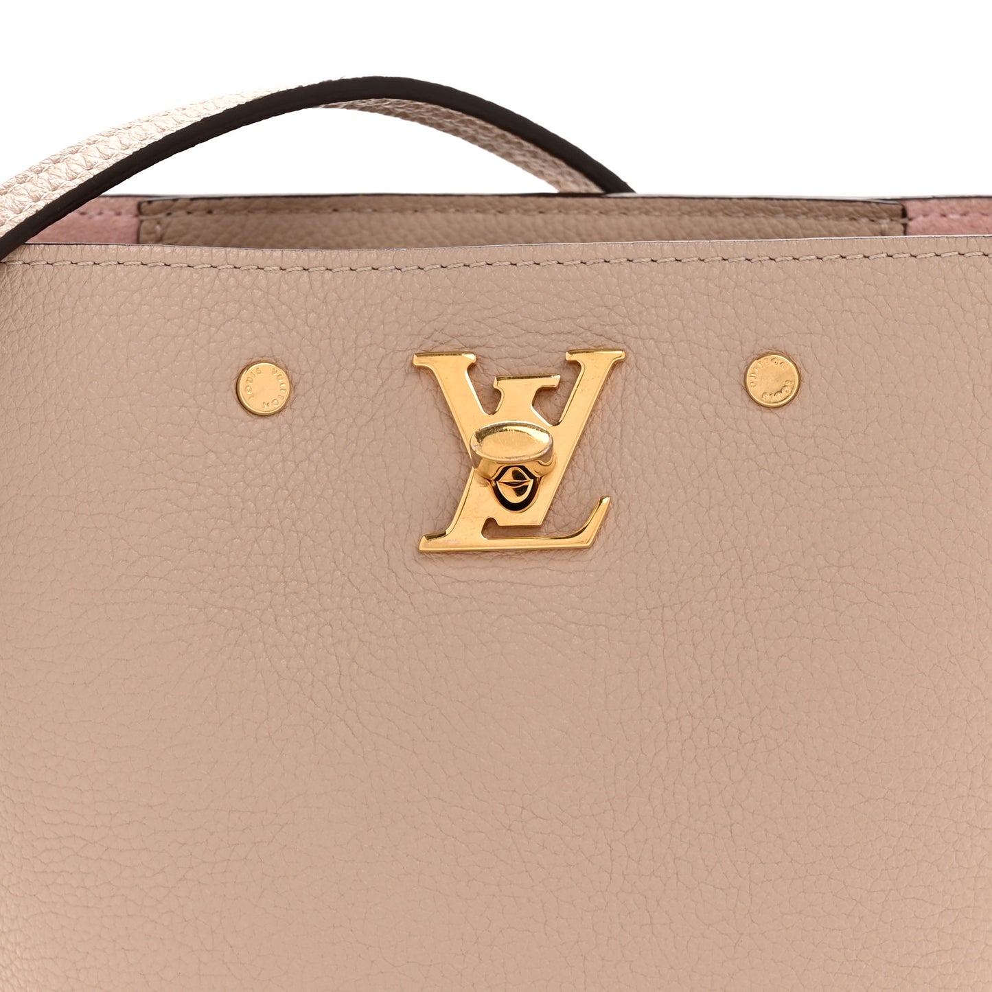 Calfskin Nano Lockme Bucket Greige