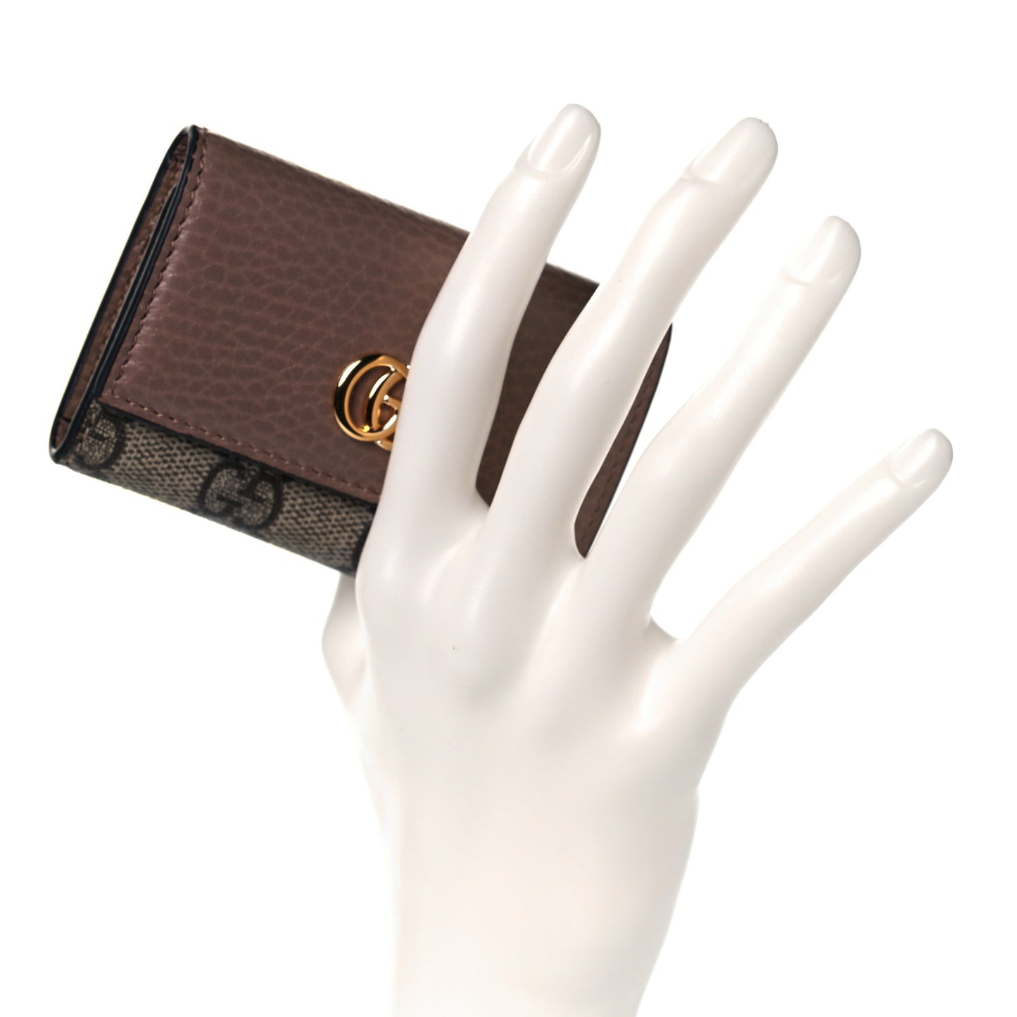 Dollar Calfskin GG Supreme Monogram GG Marmont 6 Key Holder Case Porcelain Rose Beige Ebony