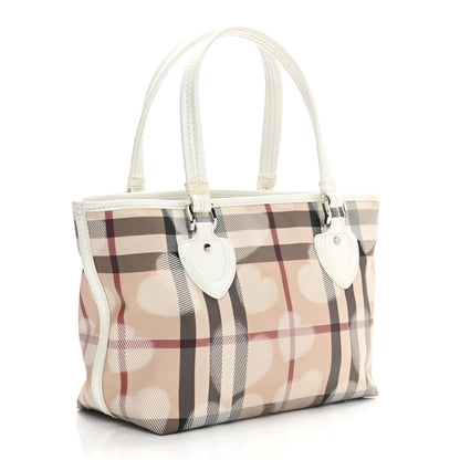 Burberry Supernova Check Hearts Small Nickie Tote White 3 of 10