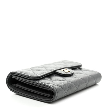Chanel Caviar Quilted Medium Flap Wallet Grey 4 of 10
