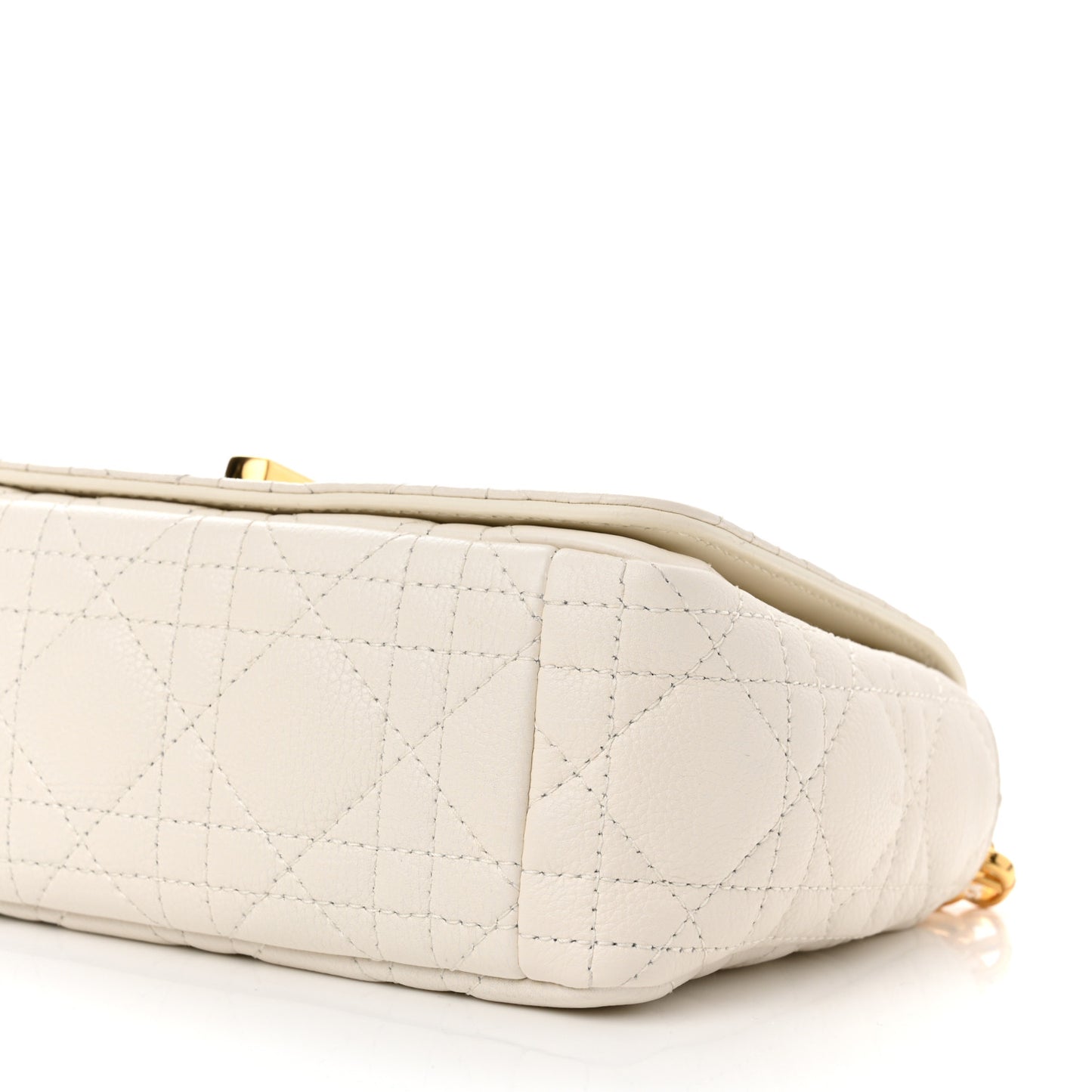 Calfskin Cannage Small Caro Bag Ivory