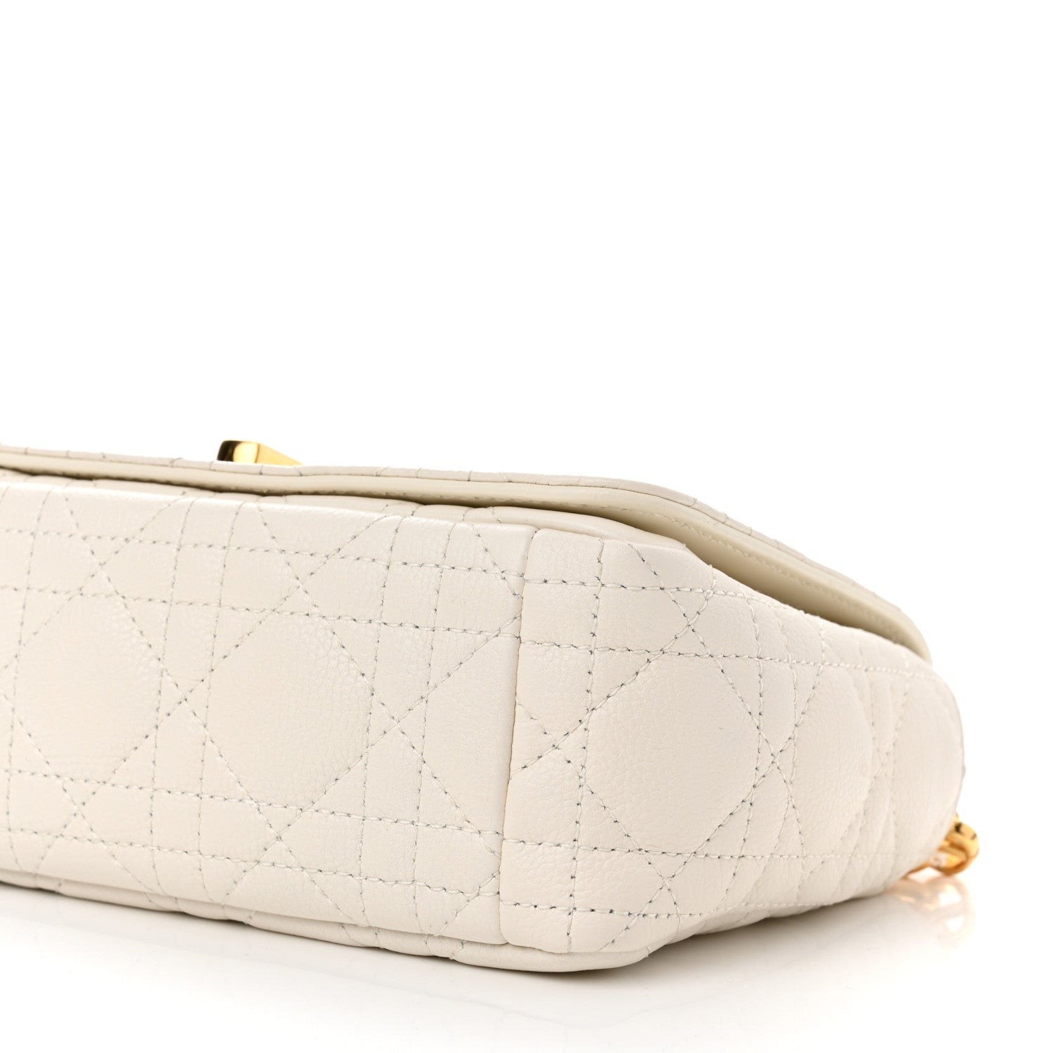Christian Dior Calfskin Cannage Small Caro Bag Ivory 10 of 12
