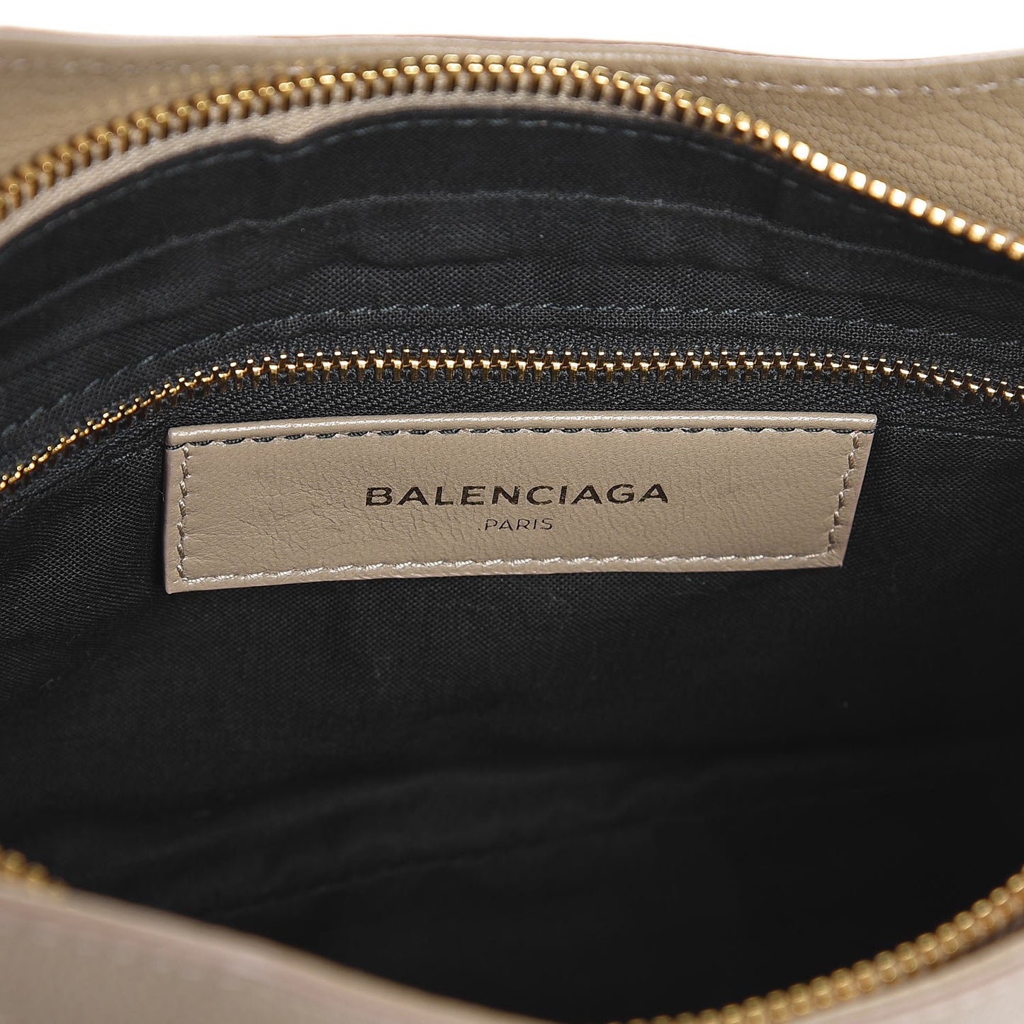 Chevre Gold Metallic Edge Hardware Hip Beige Latte