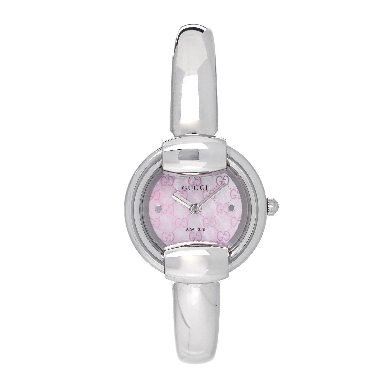 Gucci Stainless Steel Pink Mother of Pearl 25mm 1400L Quartz Watch 1 of 8