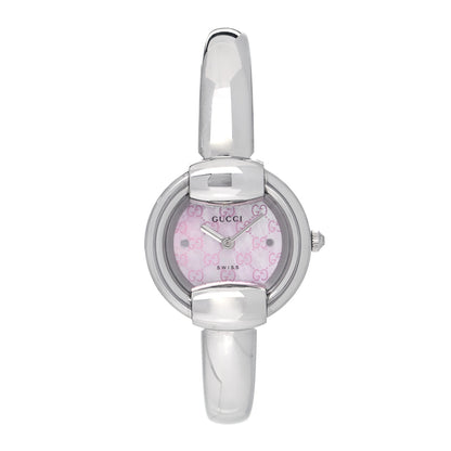 Gucci Stainless Steel Pink Mother of Pearl 25mm 1400L Quartz Watch 1 of 8