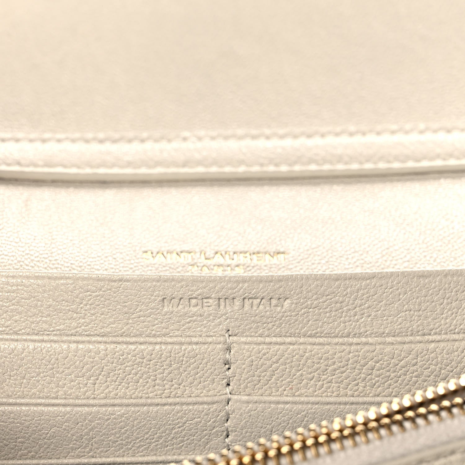 Saint Laurent Lambskin Diamond Quilted Becky Chain Wallet Blanc Vintage 7 of 13