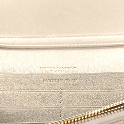 Saint Laurent Lambskin Diamond Quilted Becky Chain Wallet Blanc Vintage 7 of 13