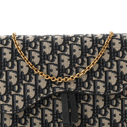 Christian Dior Oblique Saddle Chain Pouch Blue 7 of 9