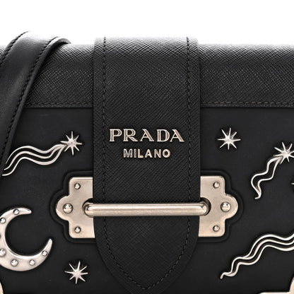 Prada City Calf Saffiano Cahier Astrology Bag Black 7 of 10