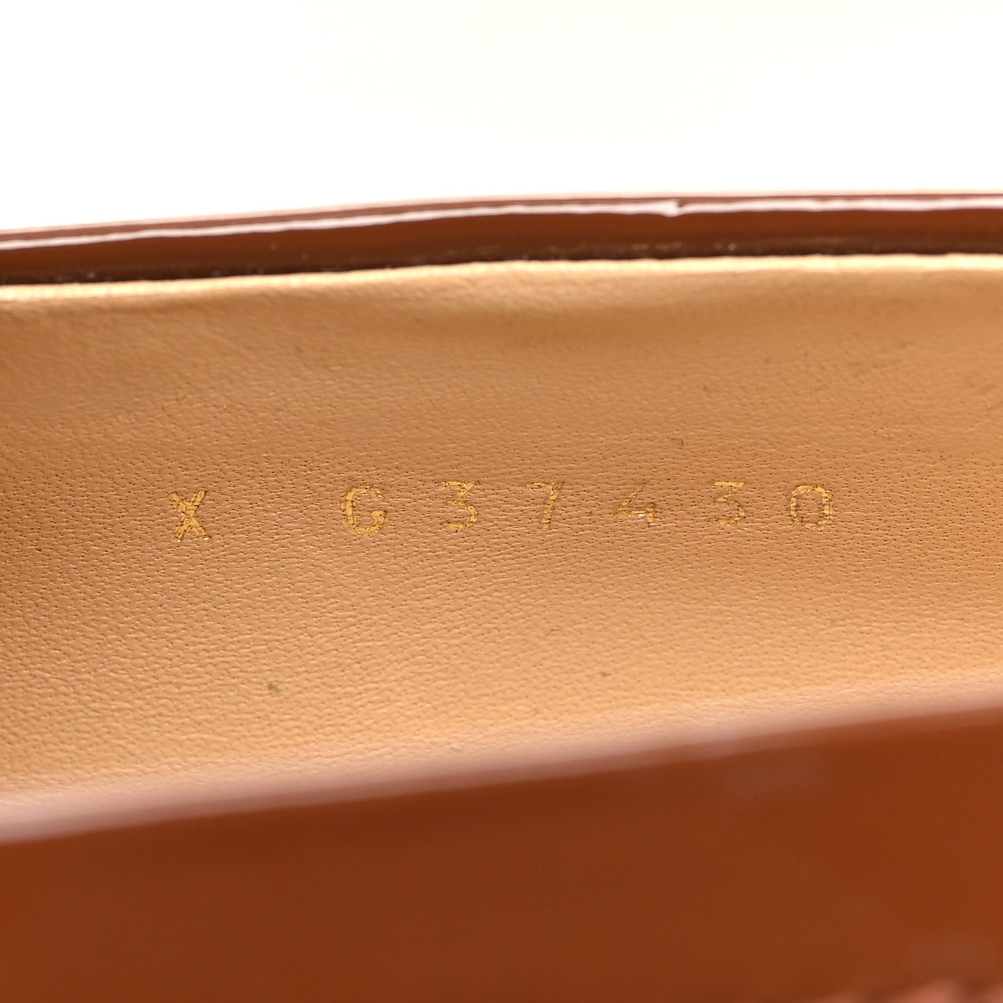 Shiny Calfskin Logo Loafers 38.5 Brown