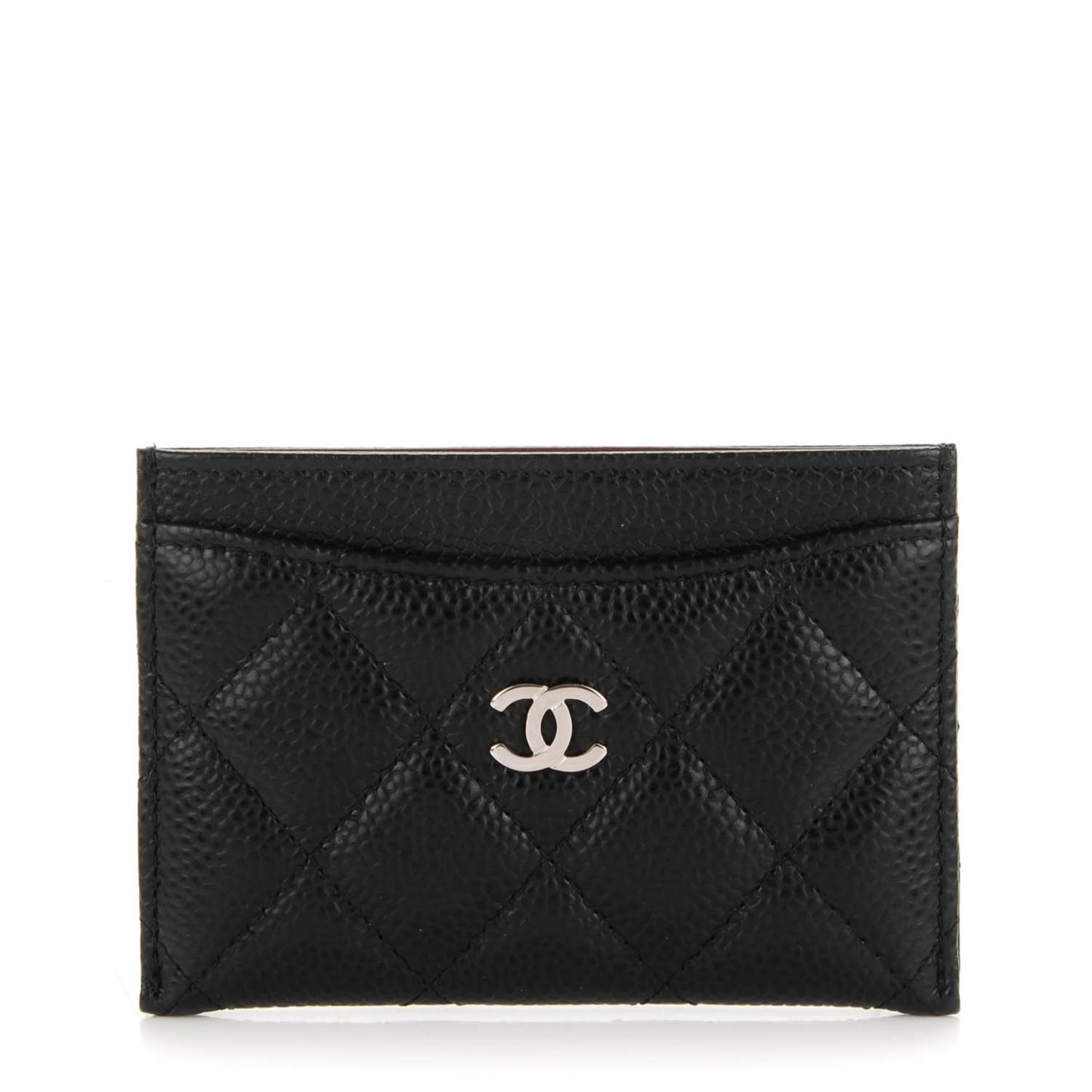 Caviar Quilted Card Holder Black