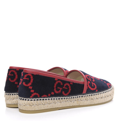 Gucci Terry Cloth GG Monogram Espadrilles 37 Blue Red 4 of 10