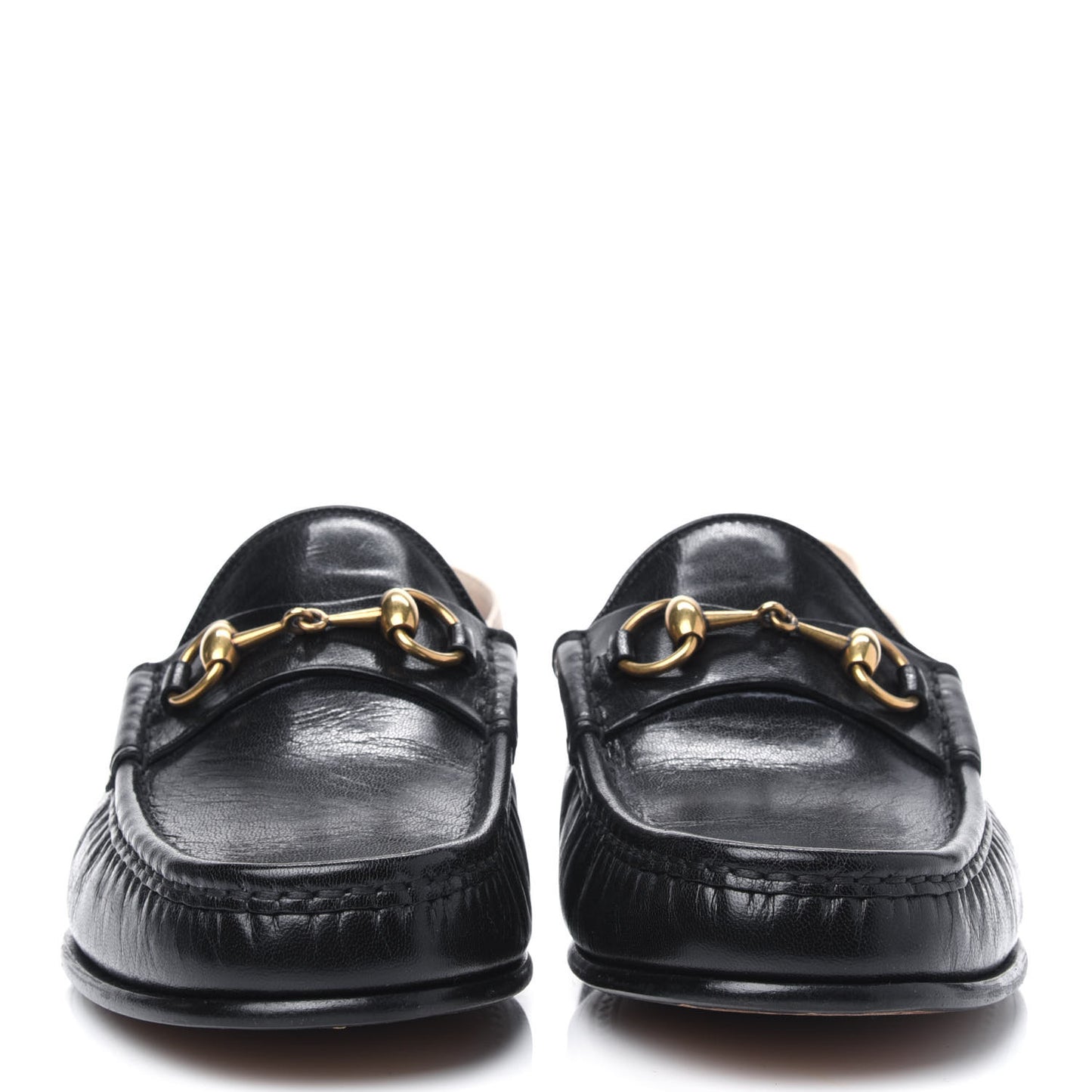 Goatskin Stripe Mens Horsebit Slingback Slippers 8.5 Black