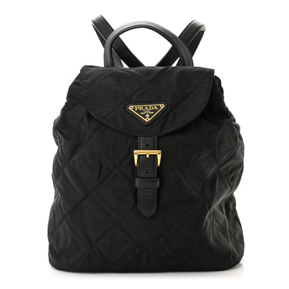 Prada Tessuto Nylon Vela Quilted Chain Backpack Black 1 of 13