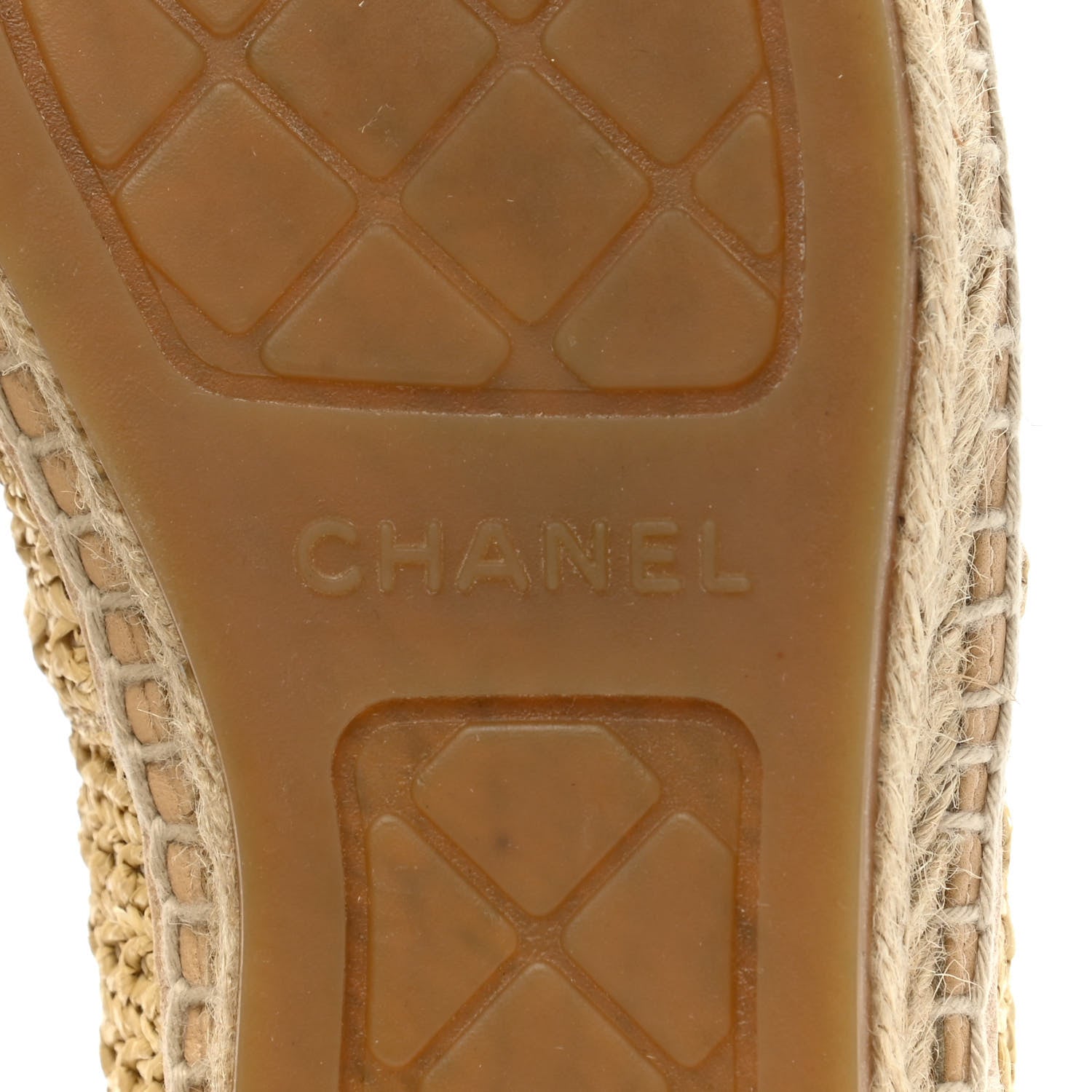 Chanel Braided Fabric Lambskin CC Espadrilles 38 Beige Black 6 of 11