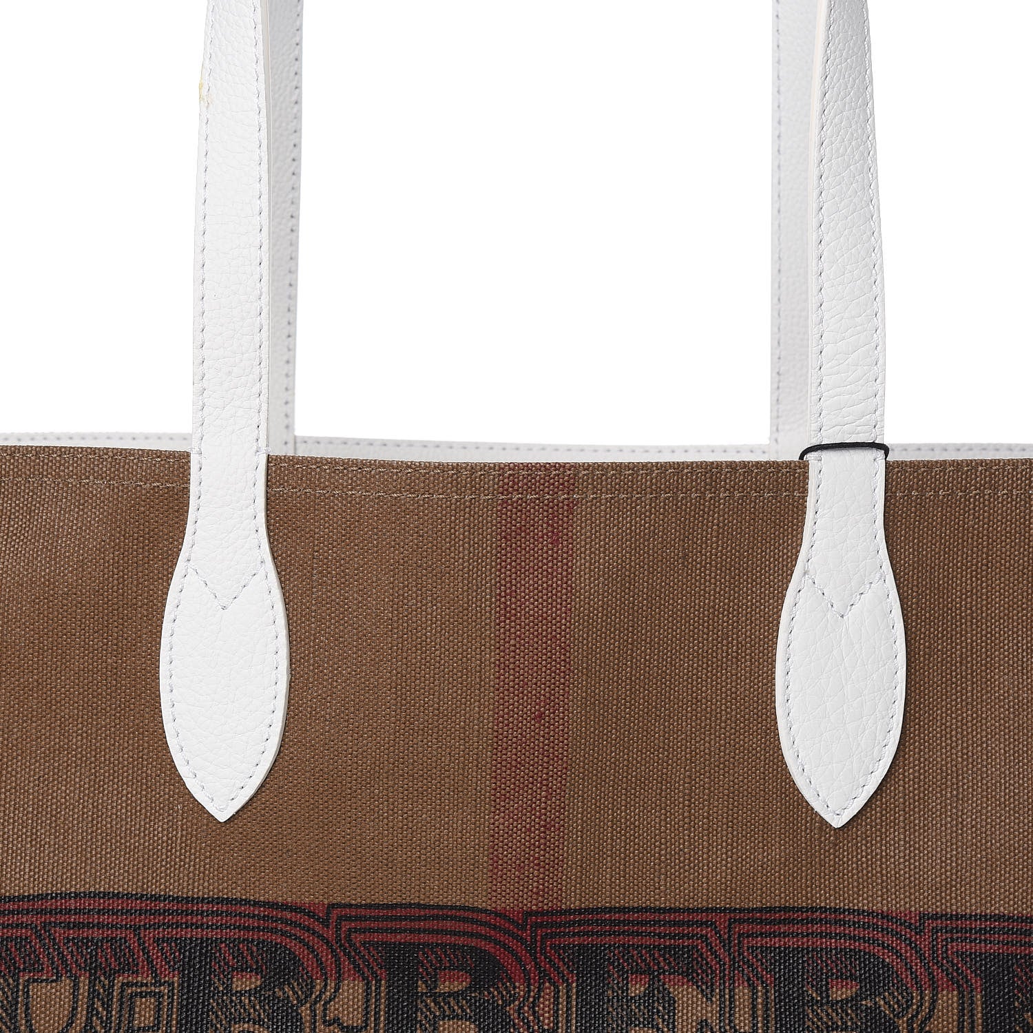 Burberry Coated Canvas Mega Check Medium Doodle Tote White 14 of 14