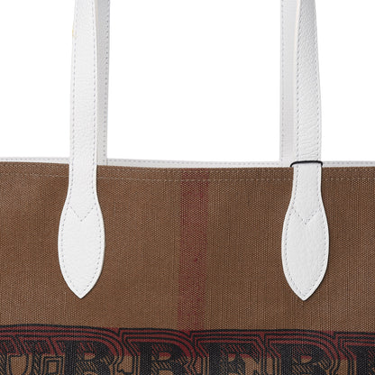 Burberry Coated Canvas Mega Check Medium Doodle Tote White 14 of 14