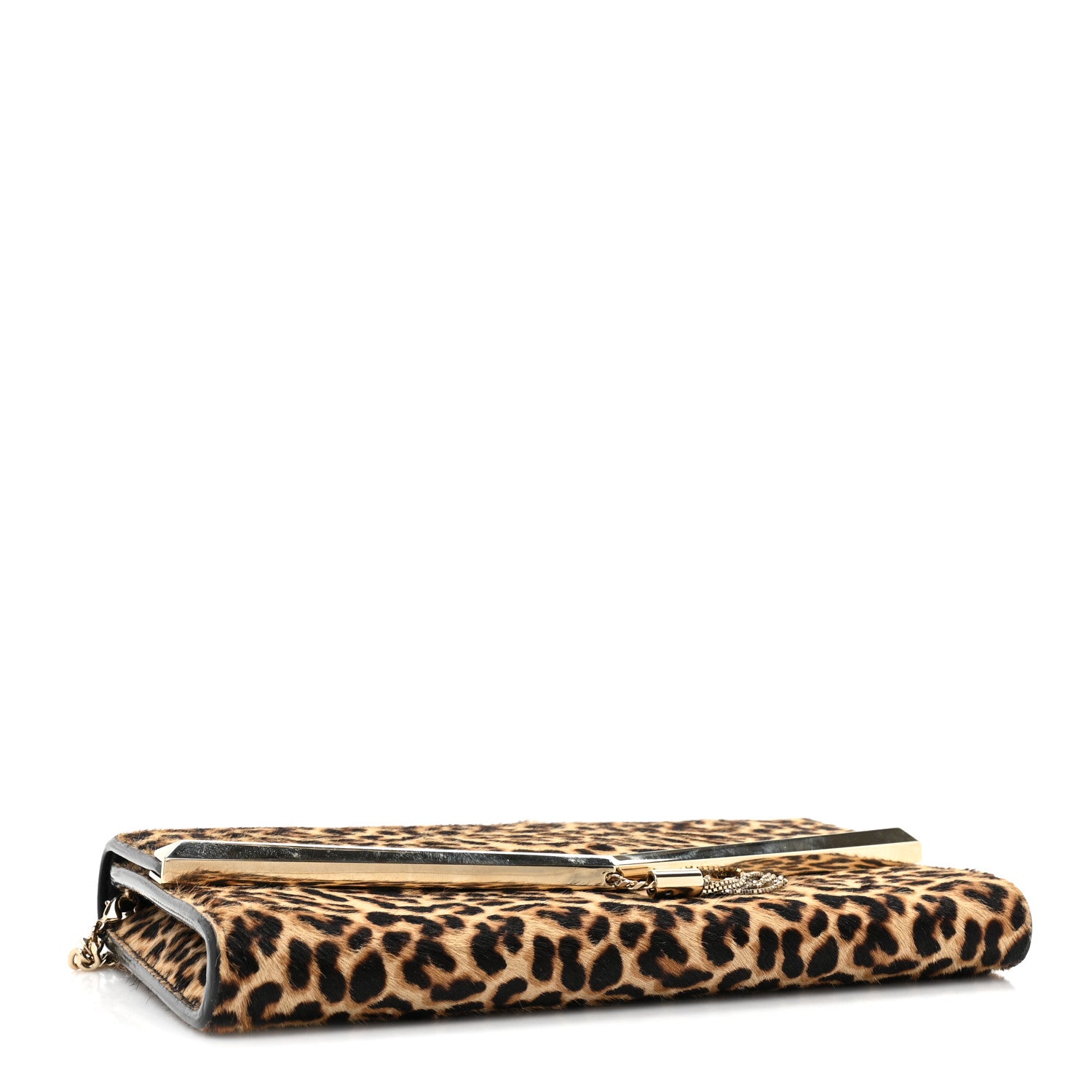 Jimmy Choo Calf Hair Leopard Print Chain Clutch 4 of 11