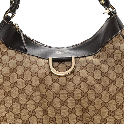 Gucci Monogram Large D Gold Hobo Dark Brown 8 of 14
