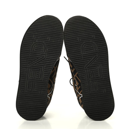 Fendi Stretch Fabric FFreedom Sneakers 36.5 Tobacco Black White 6 of 11